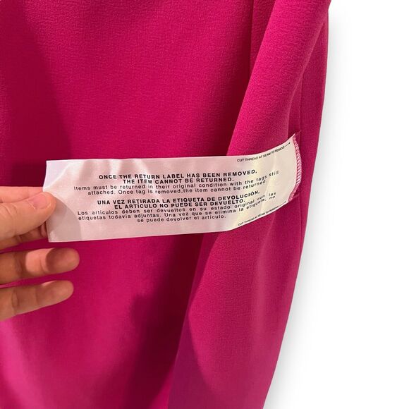 NWT Dress The Population Nicole Sheath Cocktail Midi Dress Size L Bright Fuchsia - Picture 6 of 10